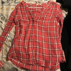 SILVER PEACH PLAD SHIRT